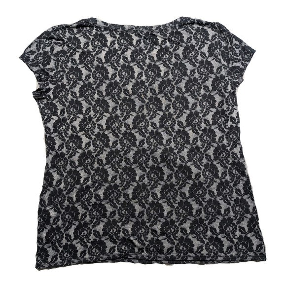 NY & Co Semi-Sheer Lace Print T Shirt Size XL - Picture 1 of 6